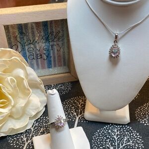 Dazzling Sterling Silver Mercury Mystic Topaz Necklace and Ring Set